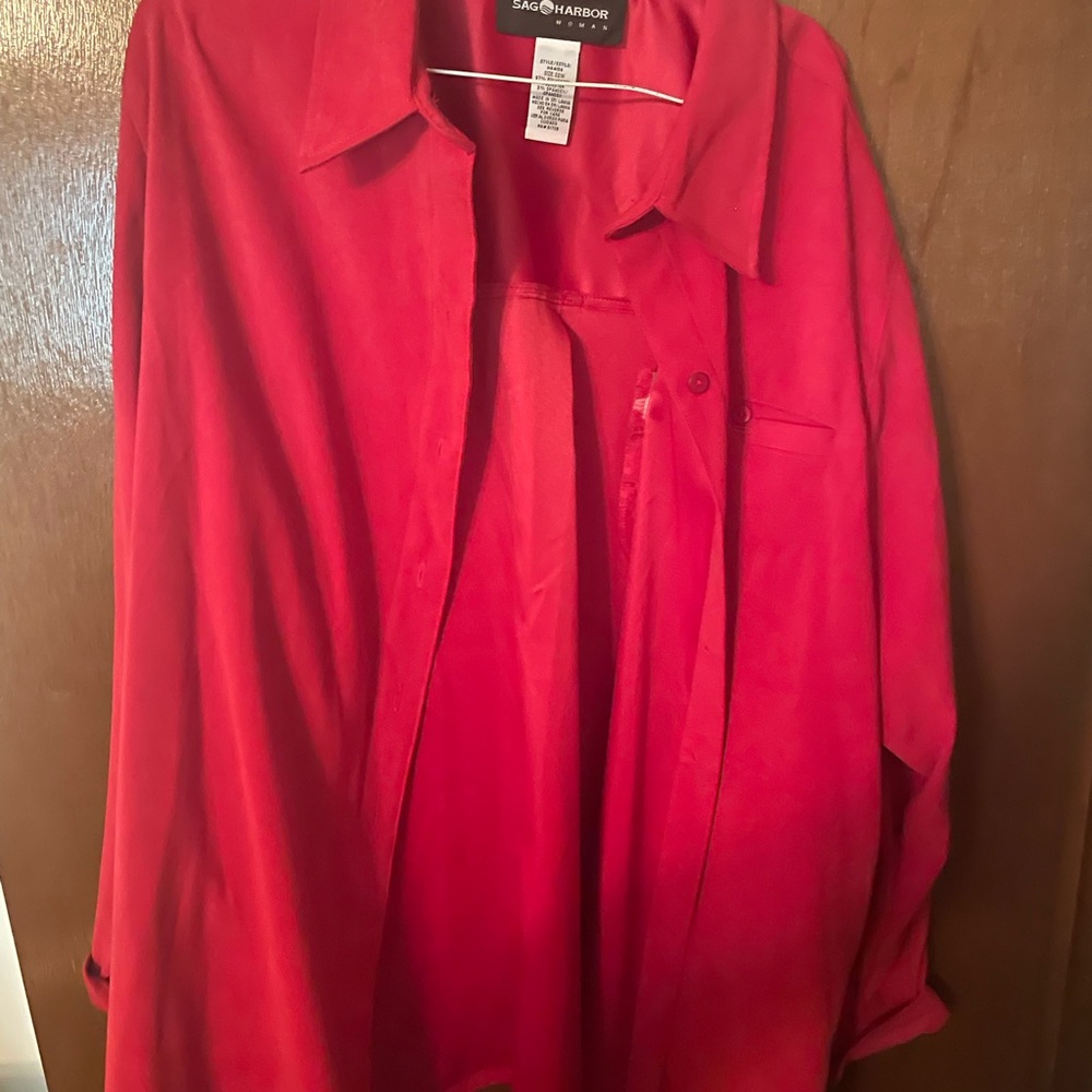 Sag Harbor Vibrant Red Blouse